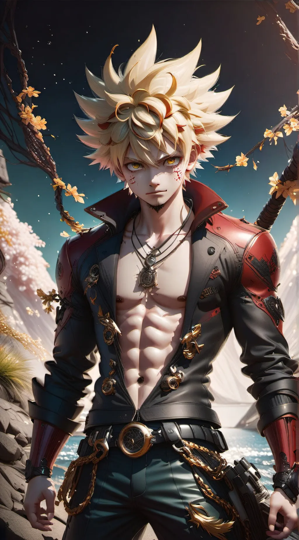 ai character: Katsuki Bakugo  background