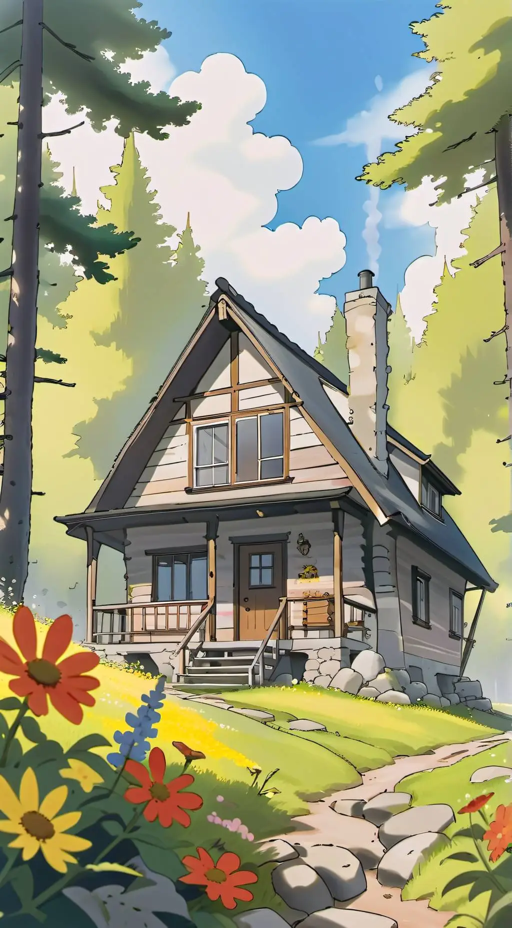 ai character: HH camping trip!! background