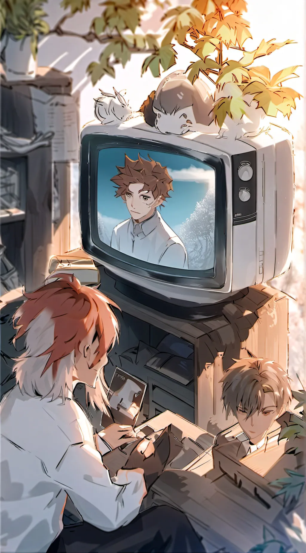 ai character: Vox and valentino  background