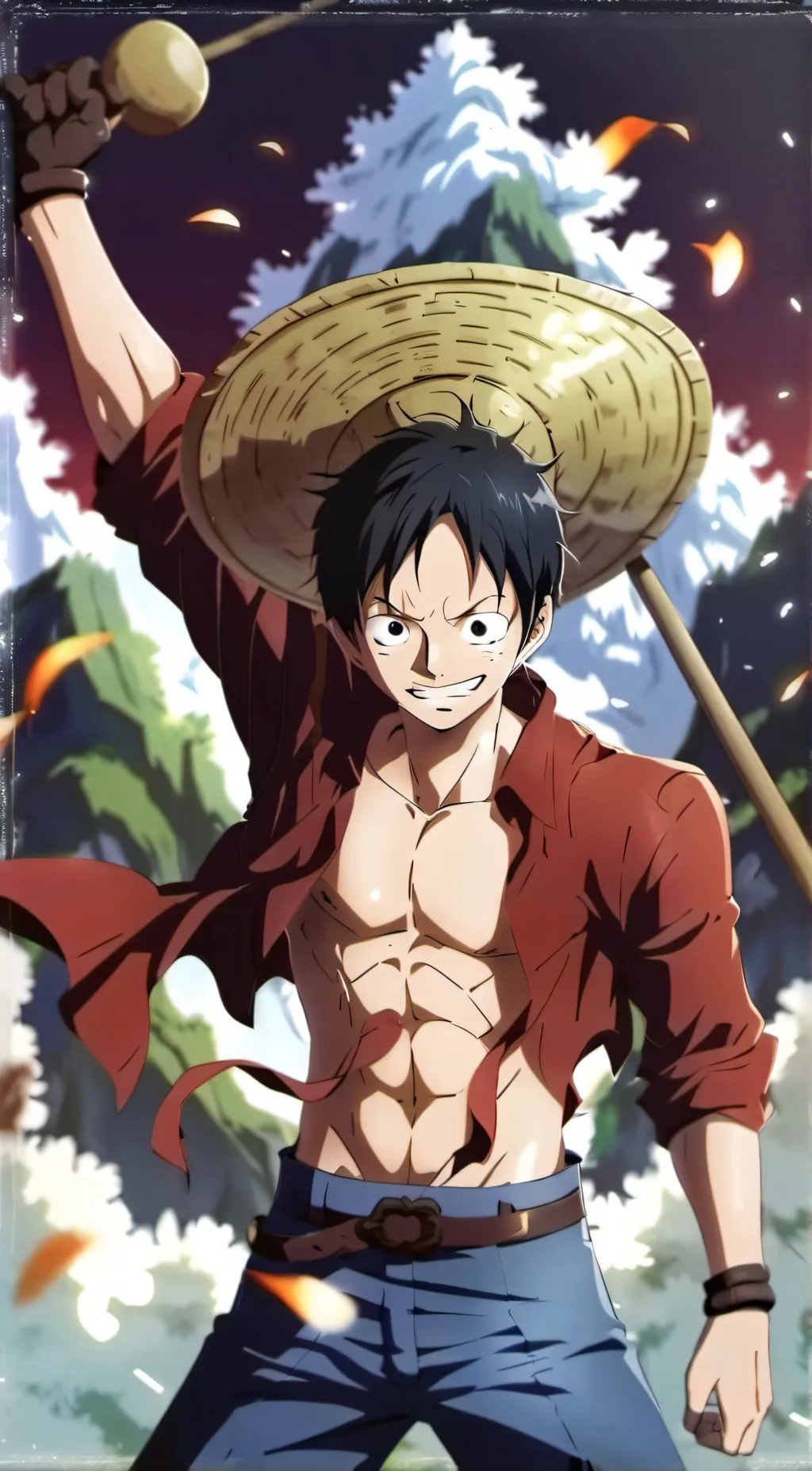 ai character: Staw hats  background