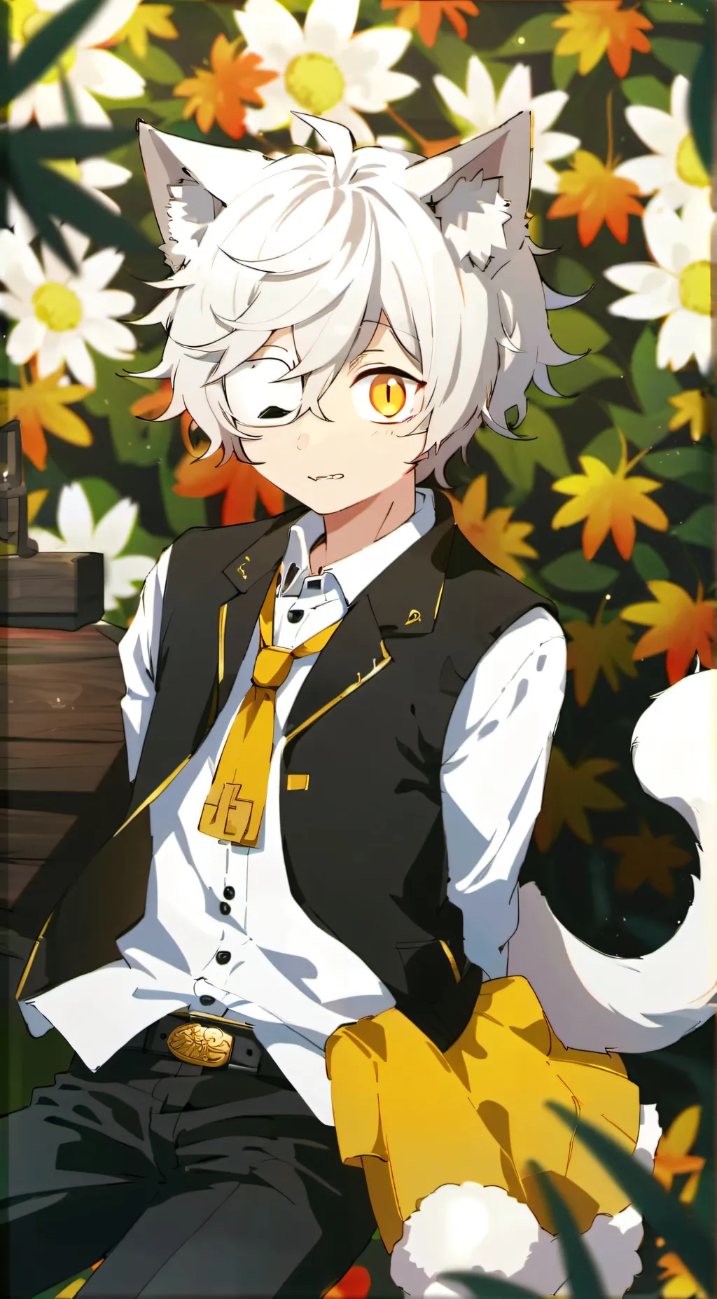 ai character: snowy background