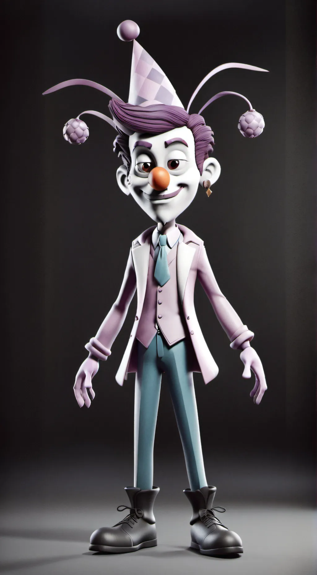 ai character: Gray background