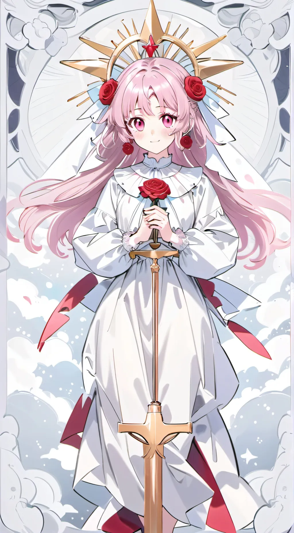 ai character: Platinum background