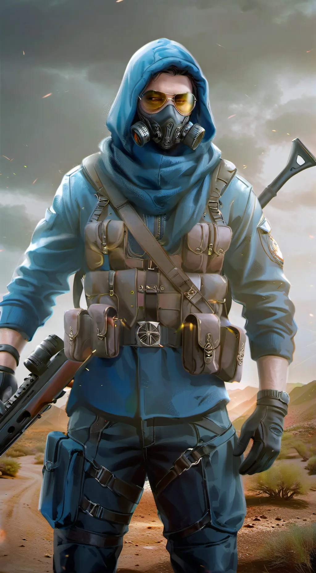 ai character: paintball war background