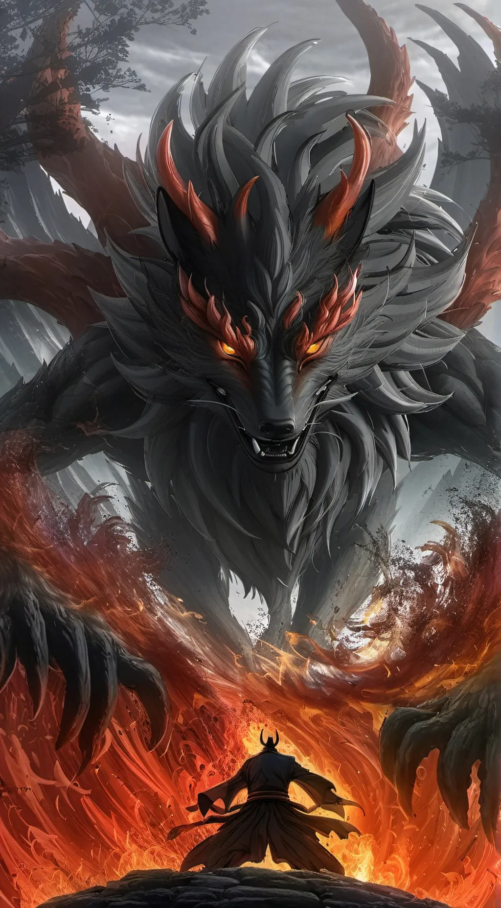 ai character: New Reborn Kyubi background