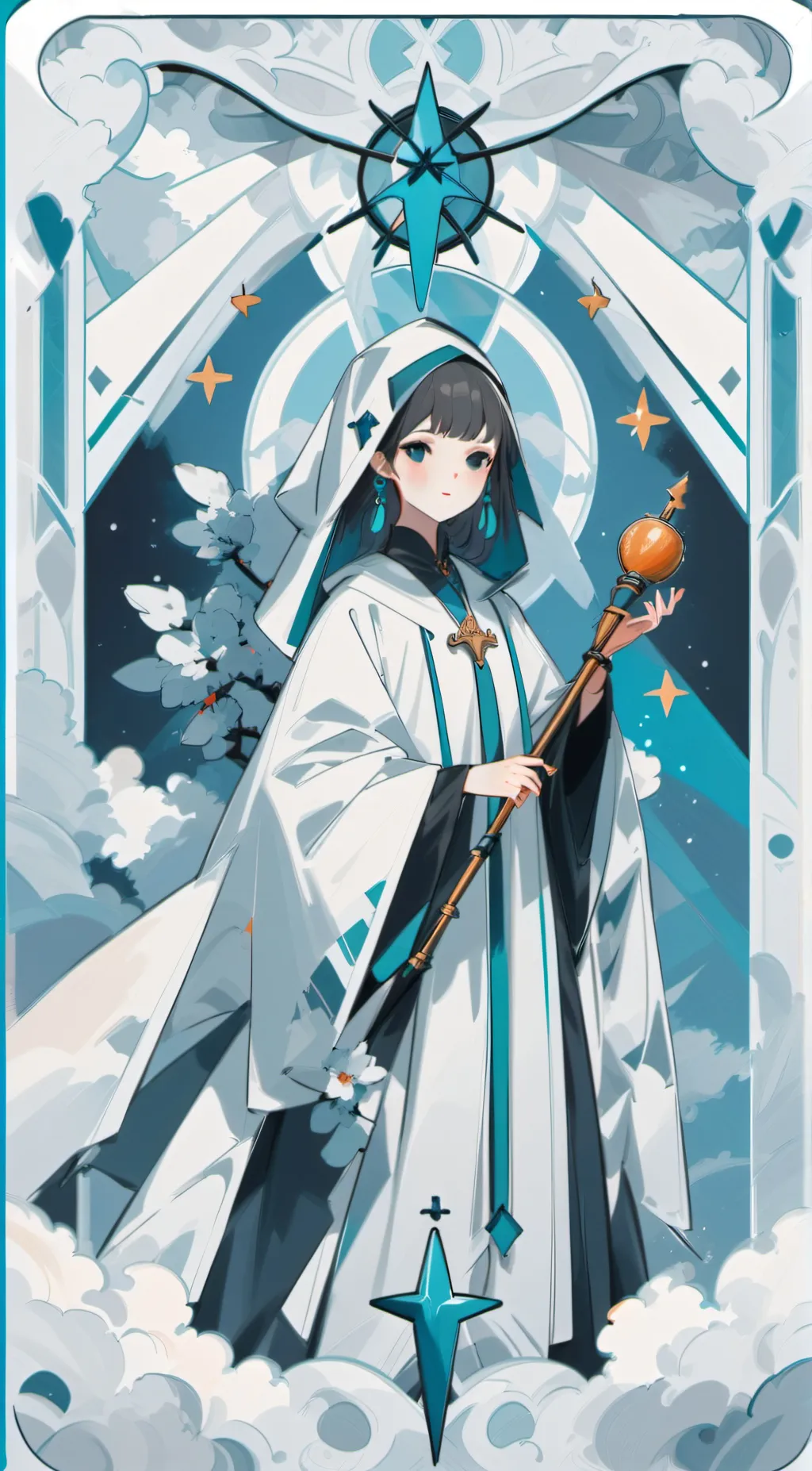 ai character: goddess  background