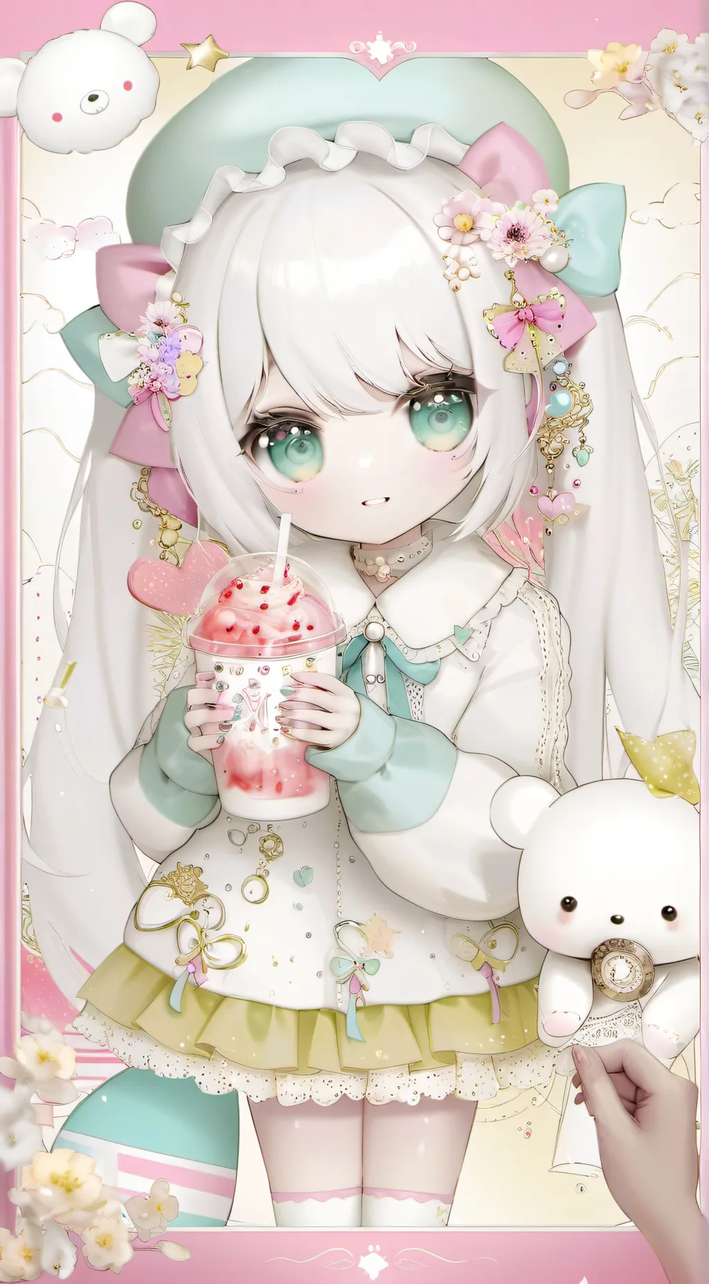 ai character: cinnamoroll  background