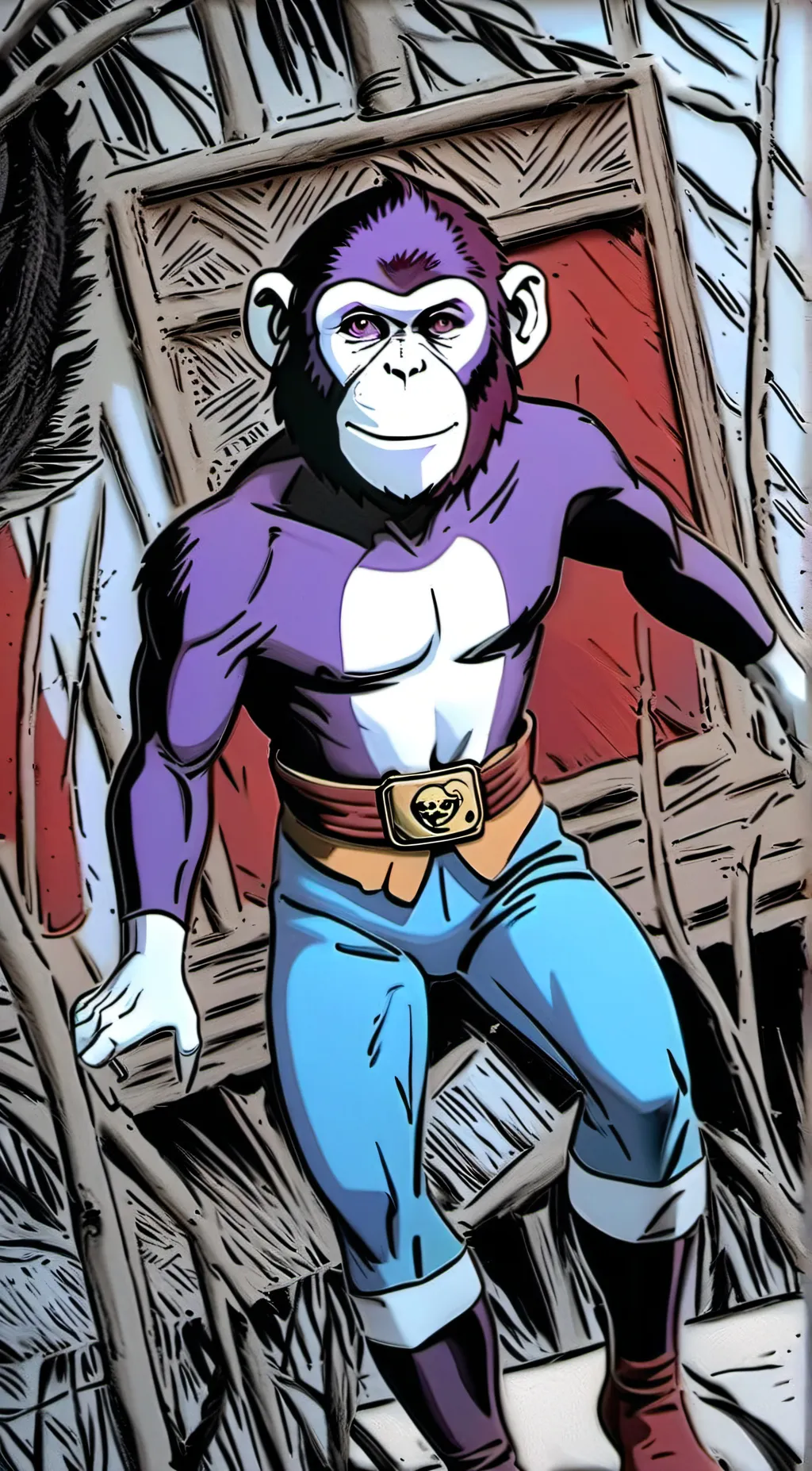 ai character: Monkey and friends background