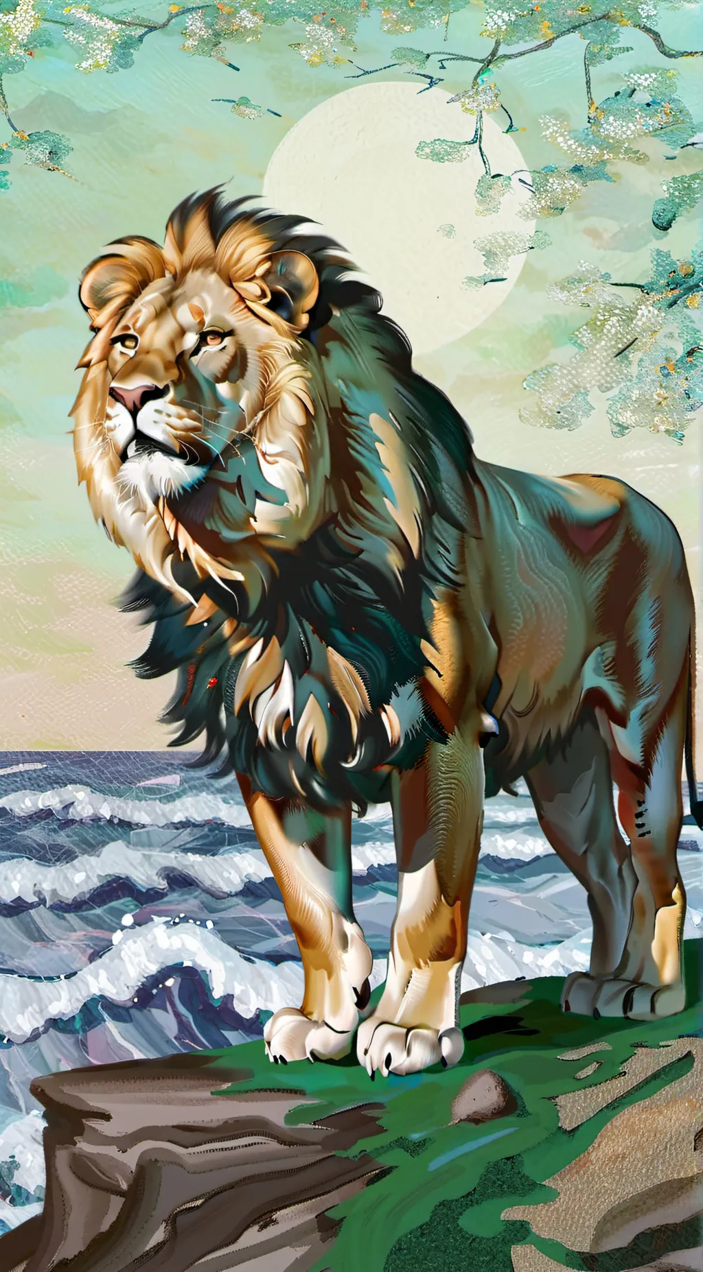 ai character: Lion background