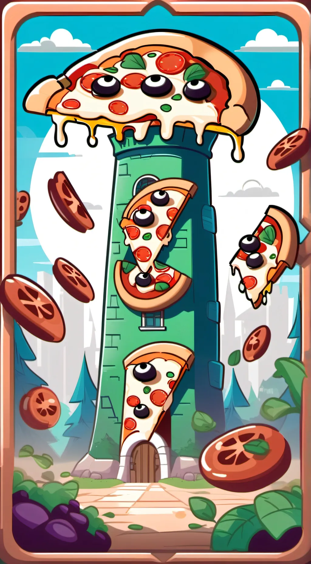 ai character: Pizza face! background