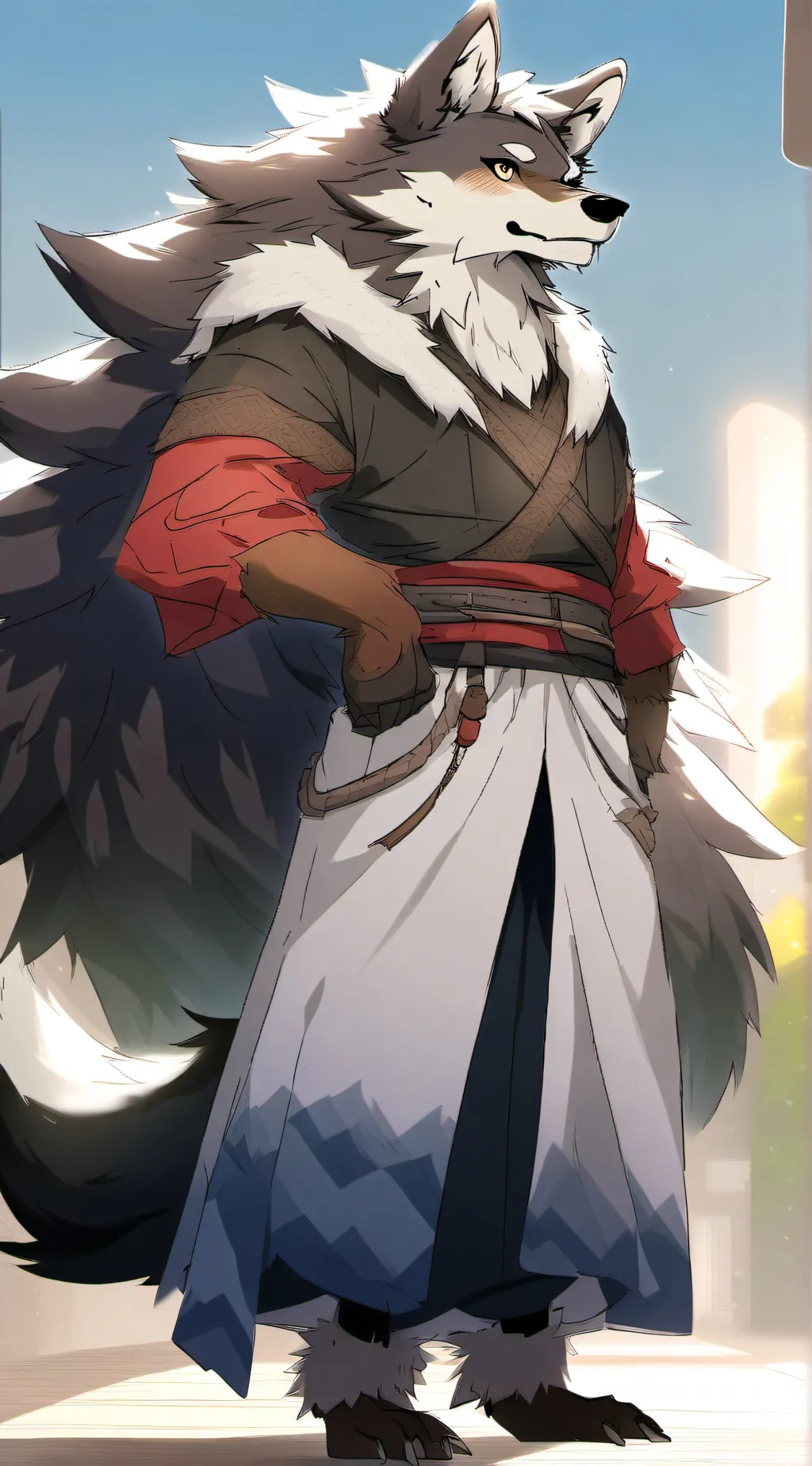 ai character: Fang the lady wolf background