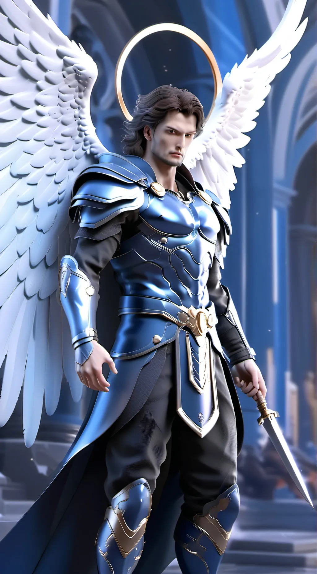 ai character: Archangel micheal background