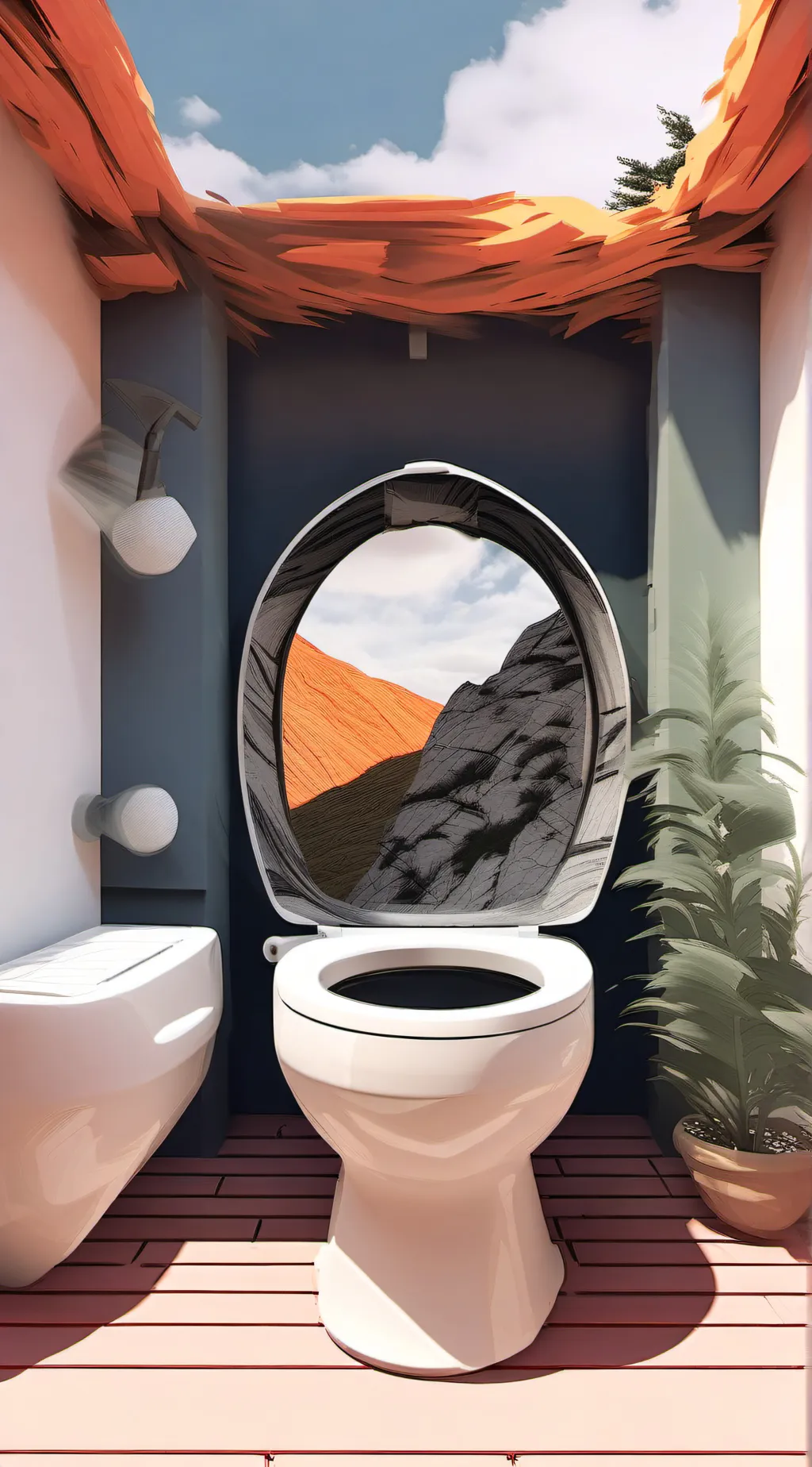 ai character: Tv woman  background