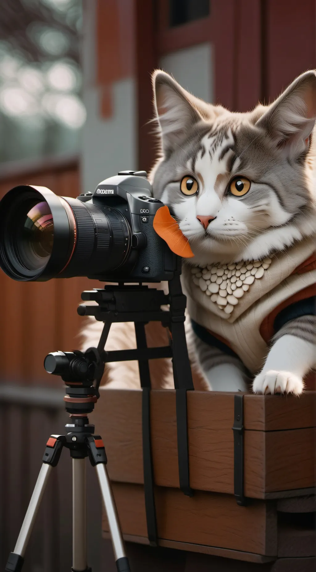 ai character: Film cat background