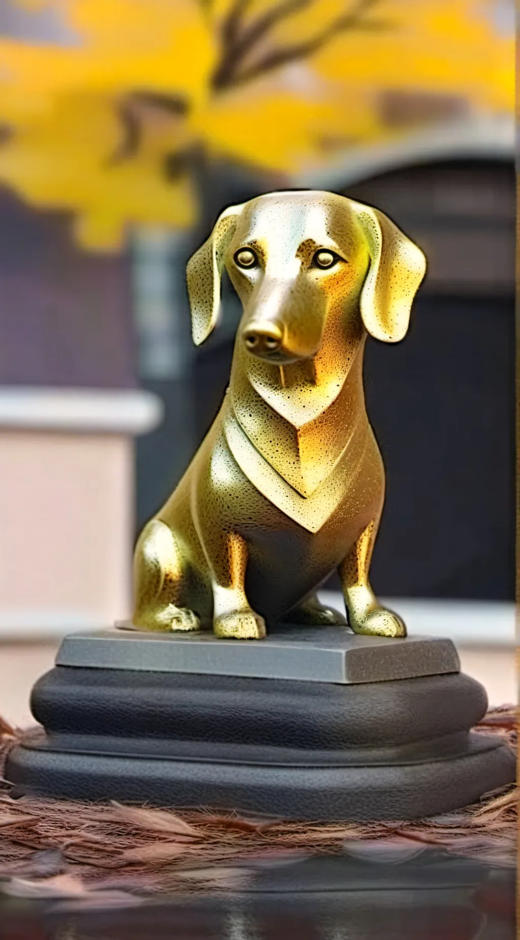 ai character: Golden Weiner Dog background