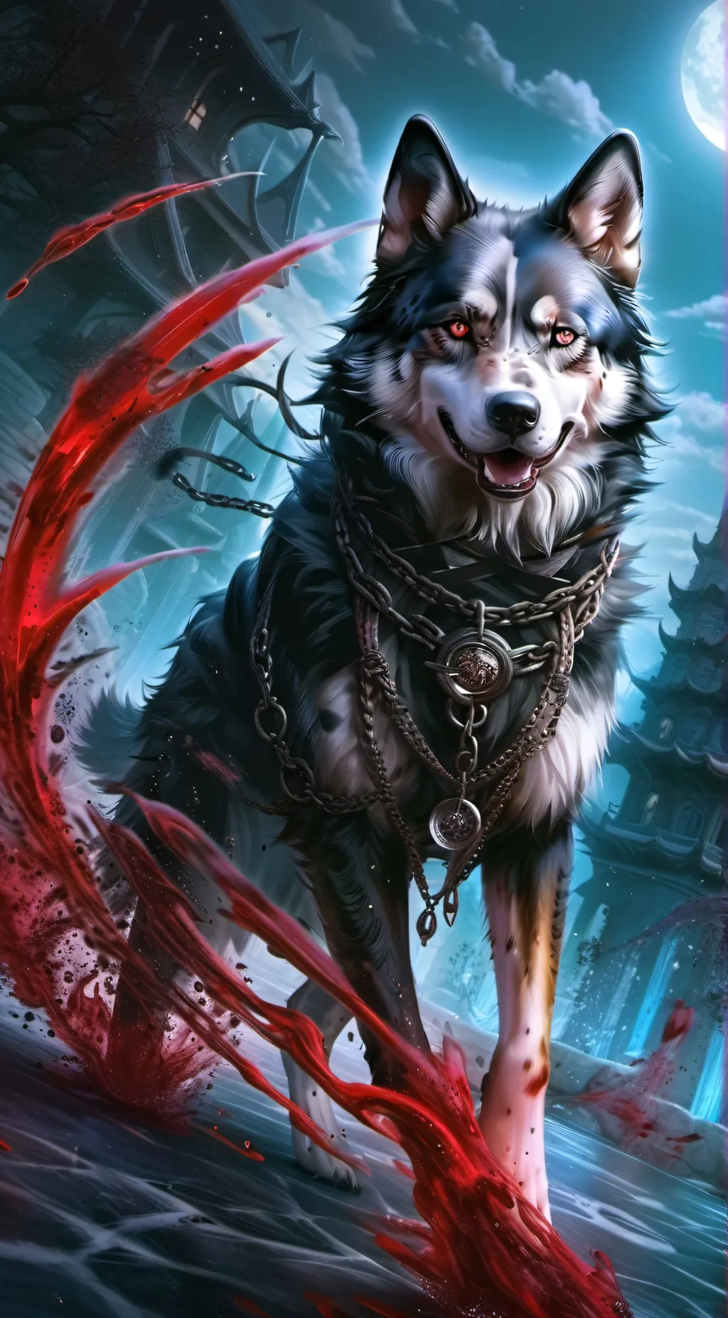 ai character: the Aussie wolfdog background