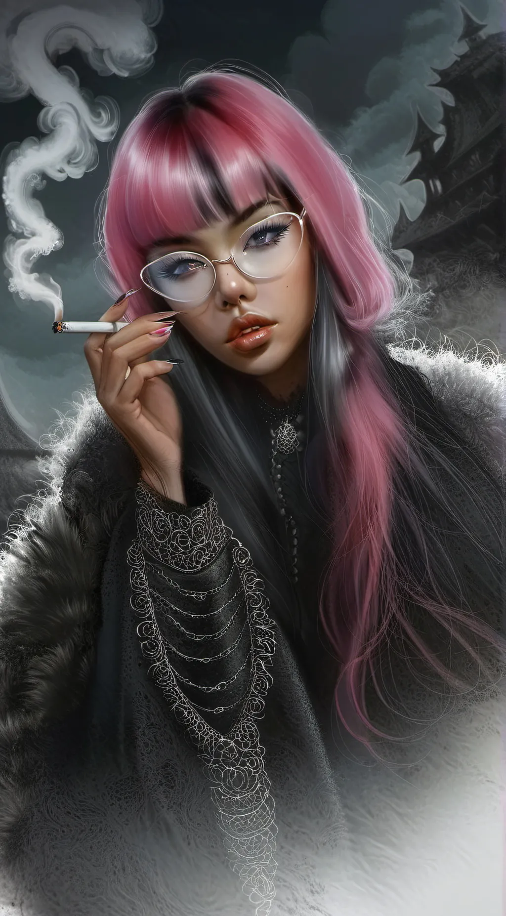 ai character: Shawna your emo gf background