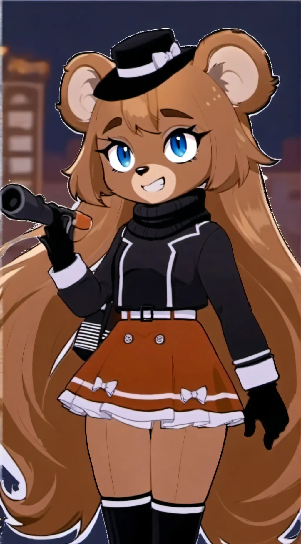 ai character: Fnia Freddie  background