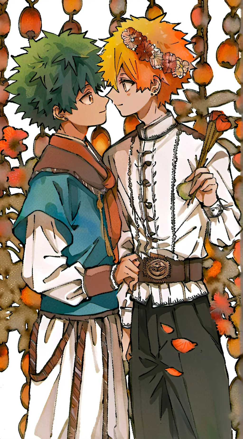 ai character: izuku and katsuki  background