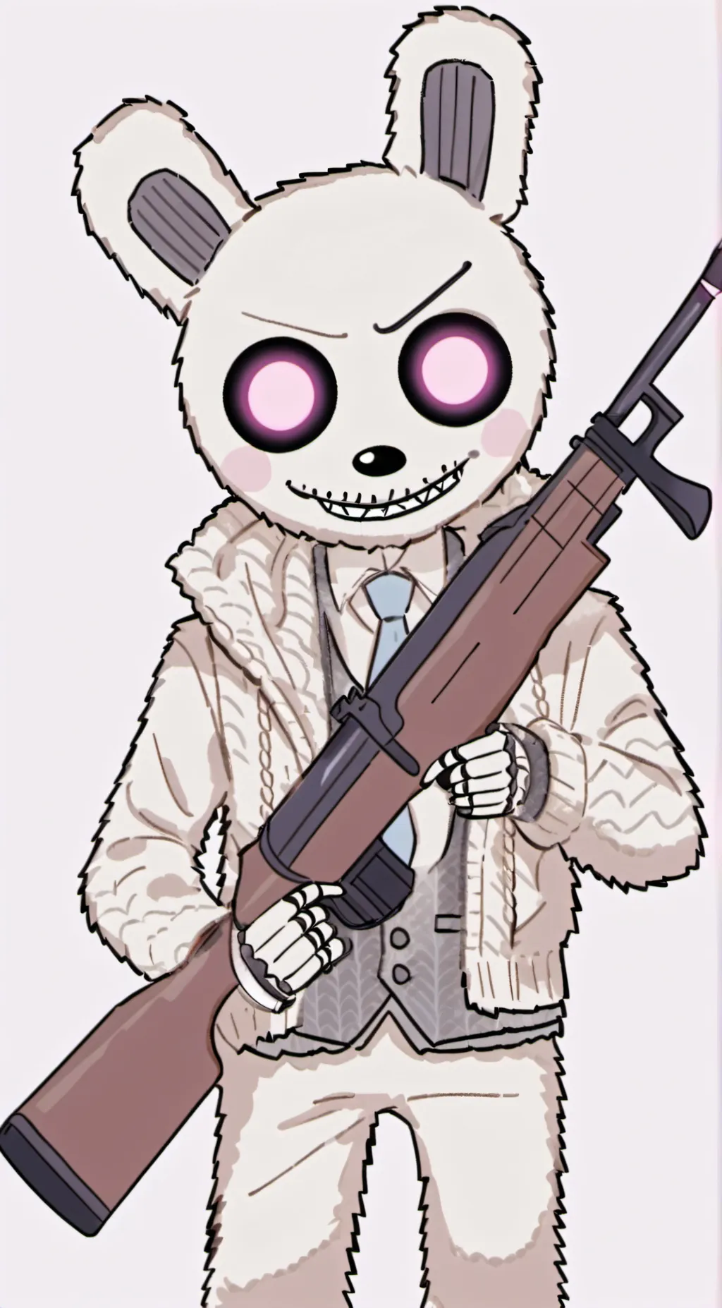 ai character: fnaf but got a gun background