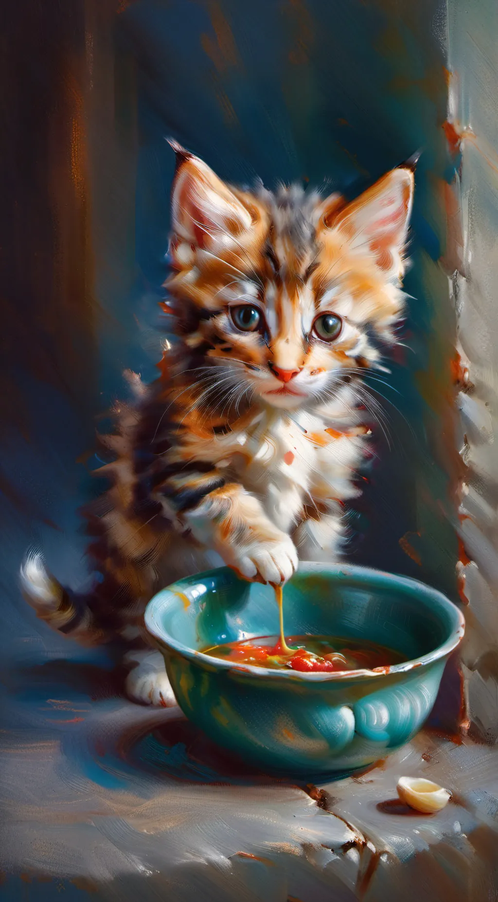 ai character: soup cat background