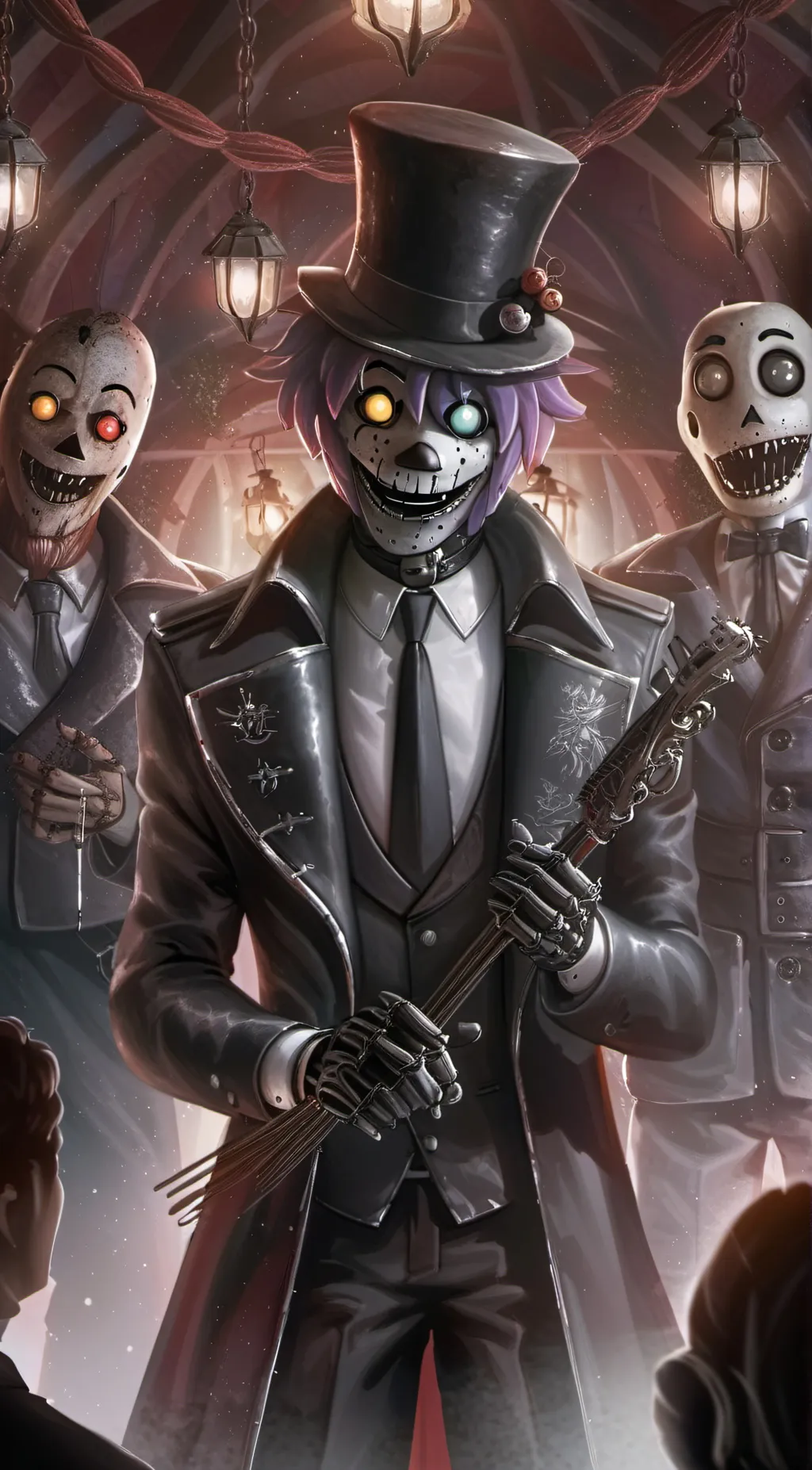 ai character: Mha X five nights background