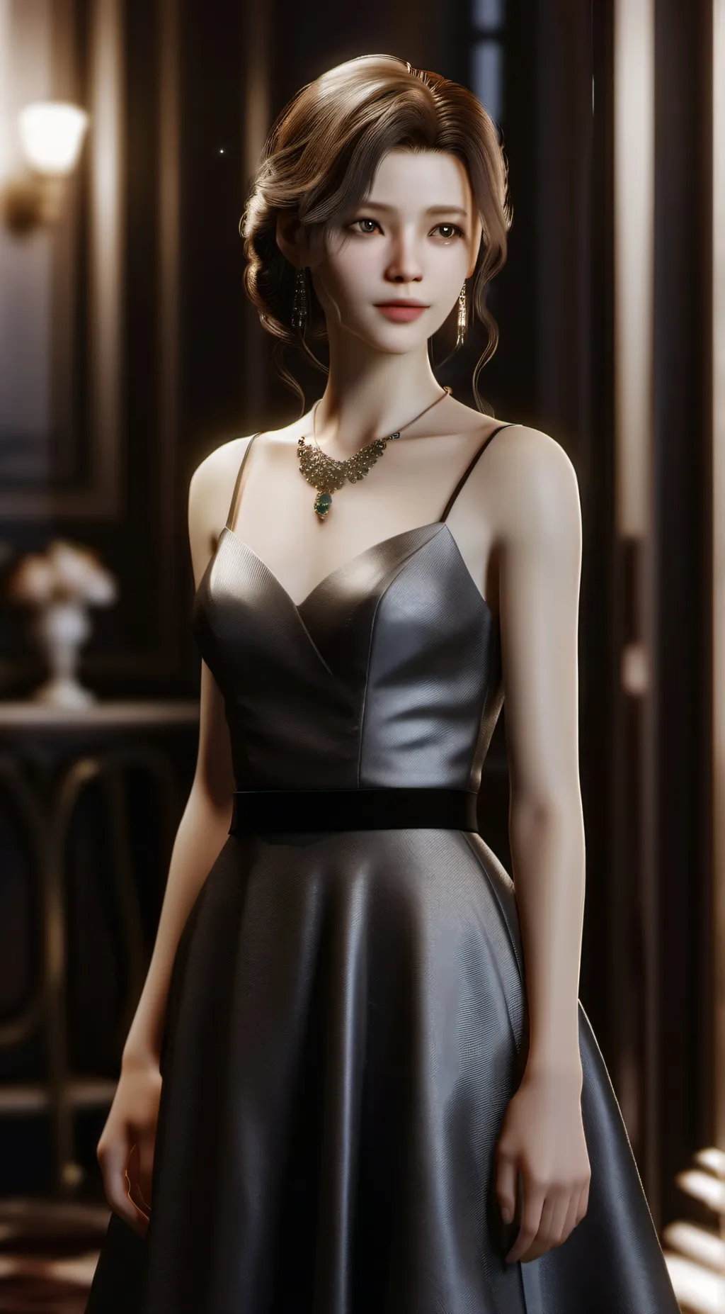 ai character: Charlotte brown background