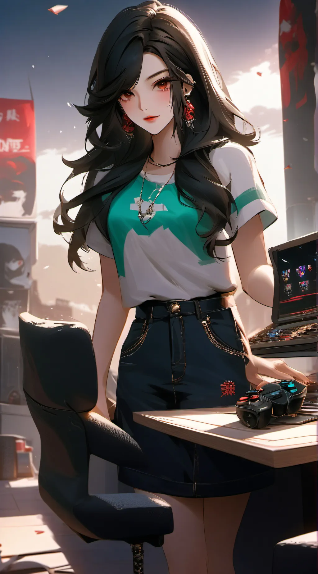 ai character: Ari meets Sans aus background