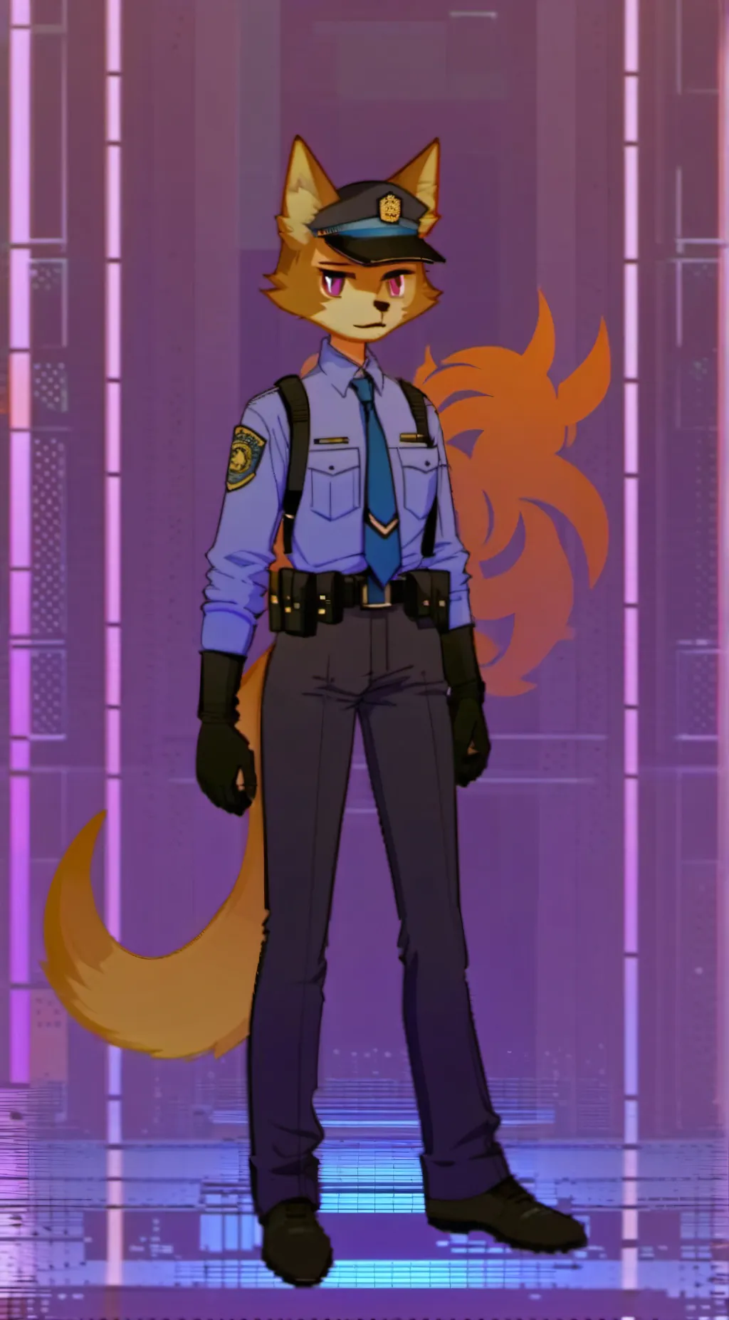 ai character: Officer doggy  background