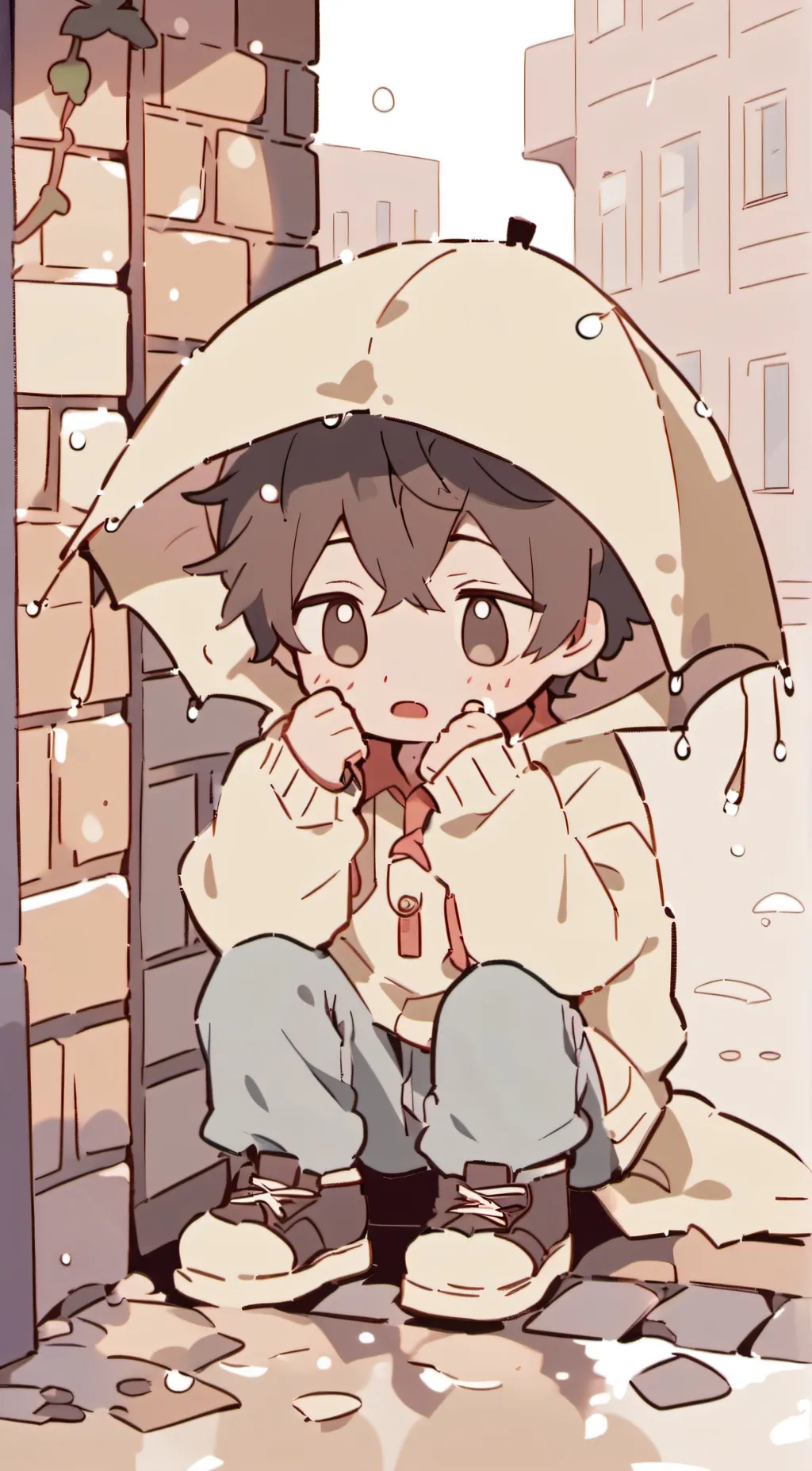 ai character: alley boy:Brownie  background