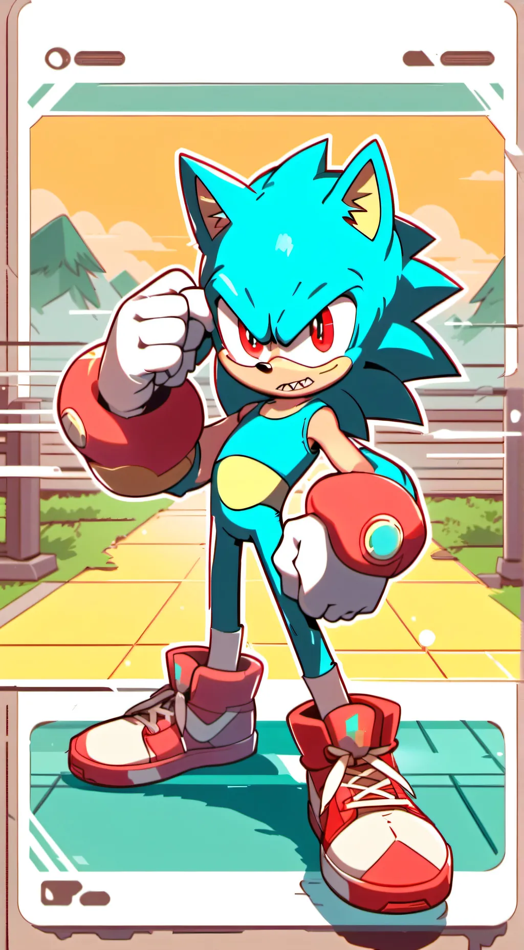 ai character: Sonic. EXE TD background