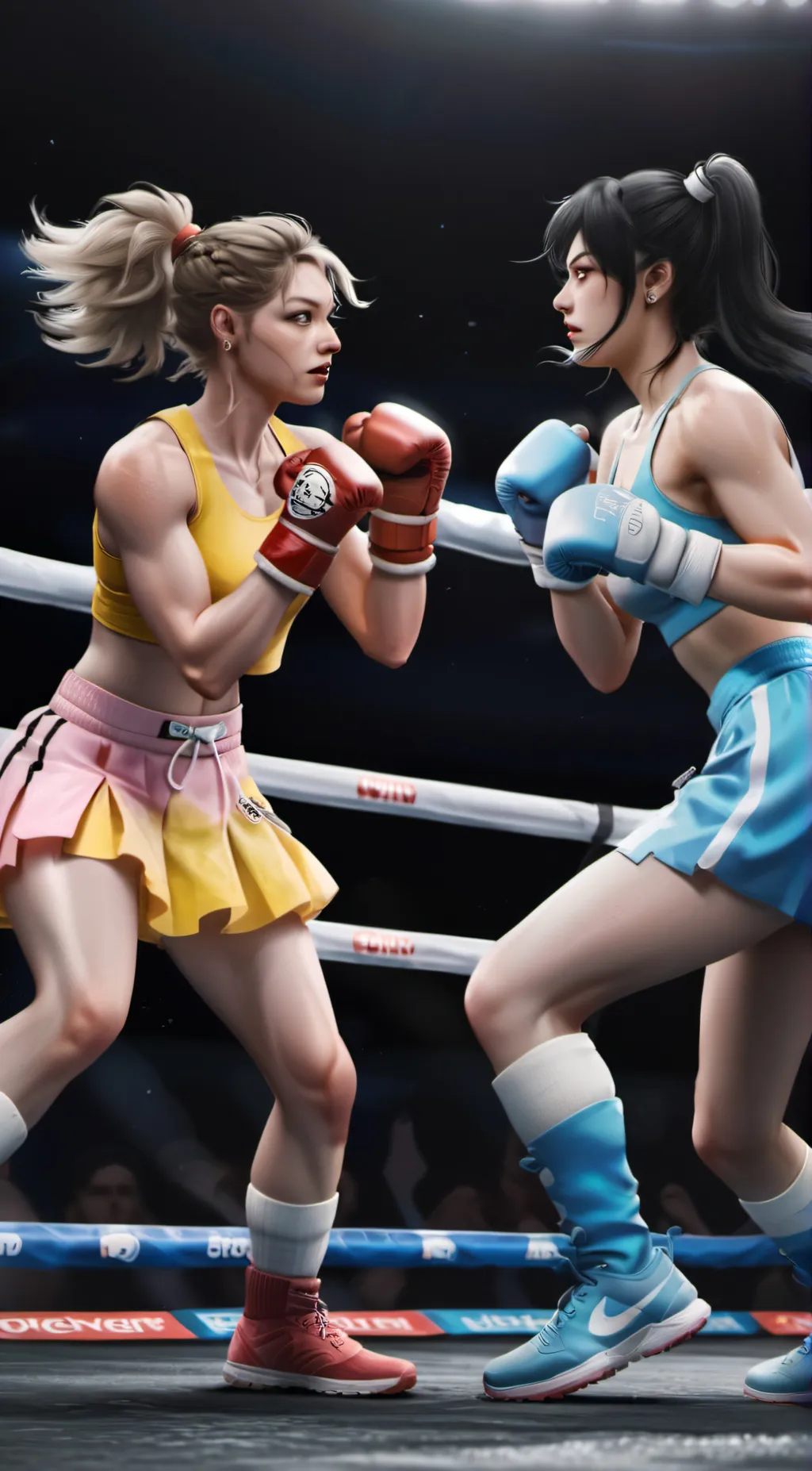 ai character: yellow and blue  background