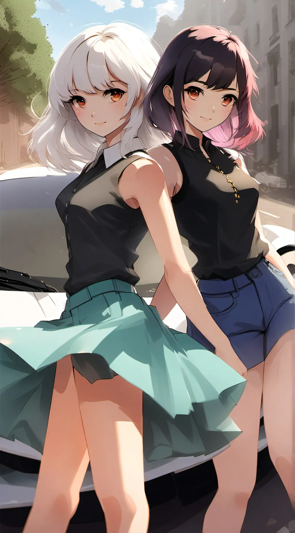 ai character: Sarah & Jessica  background