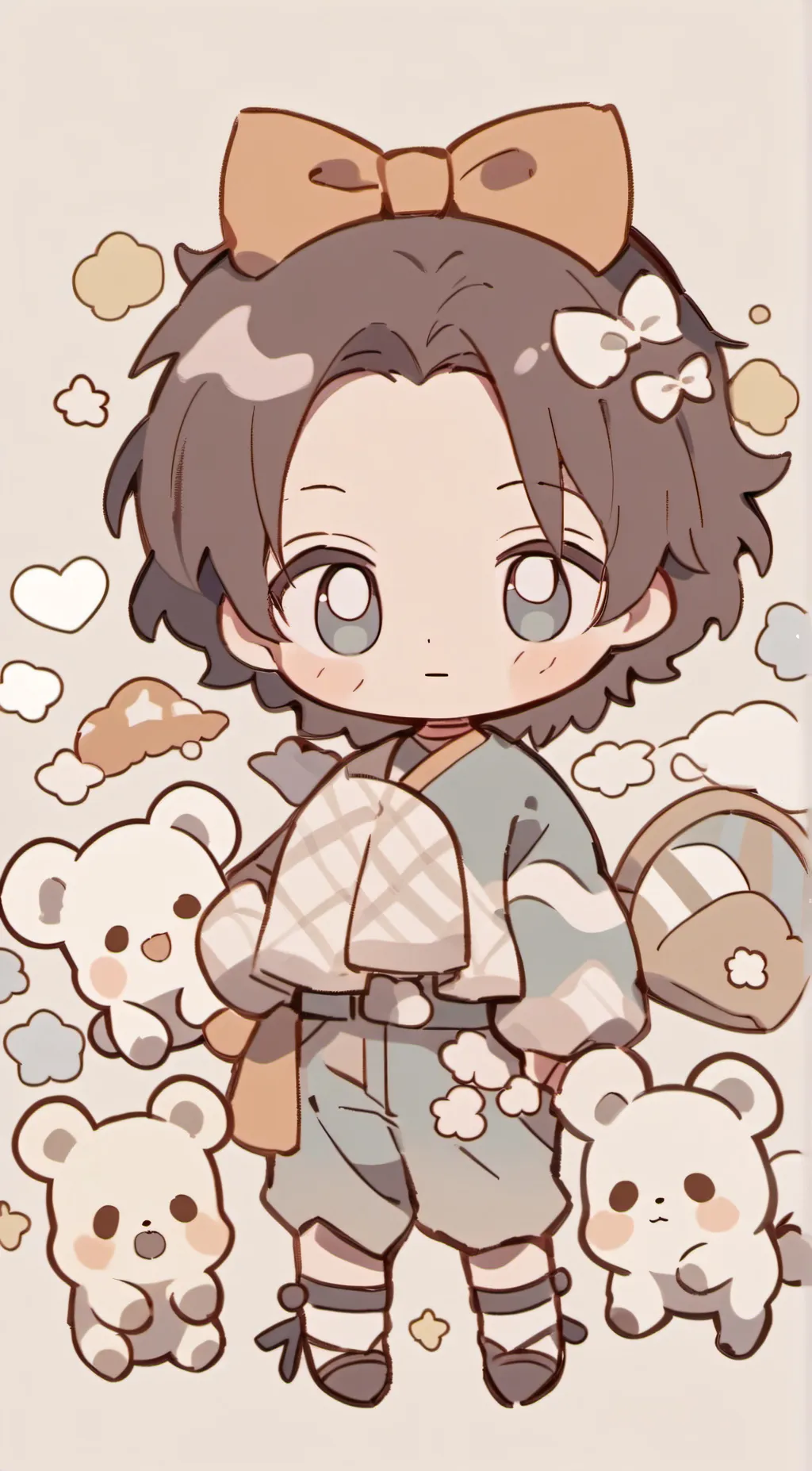 ai character: New born and mom background