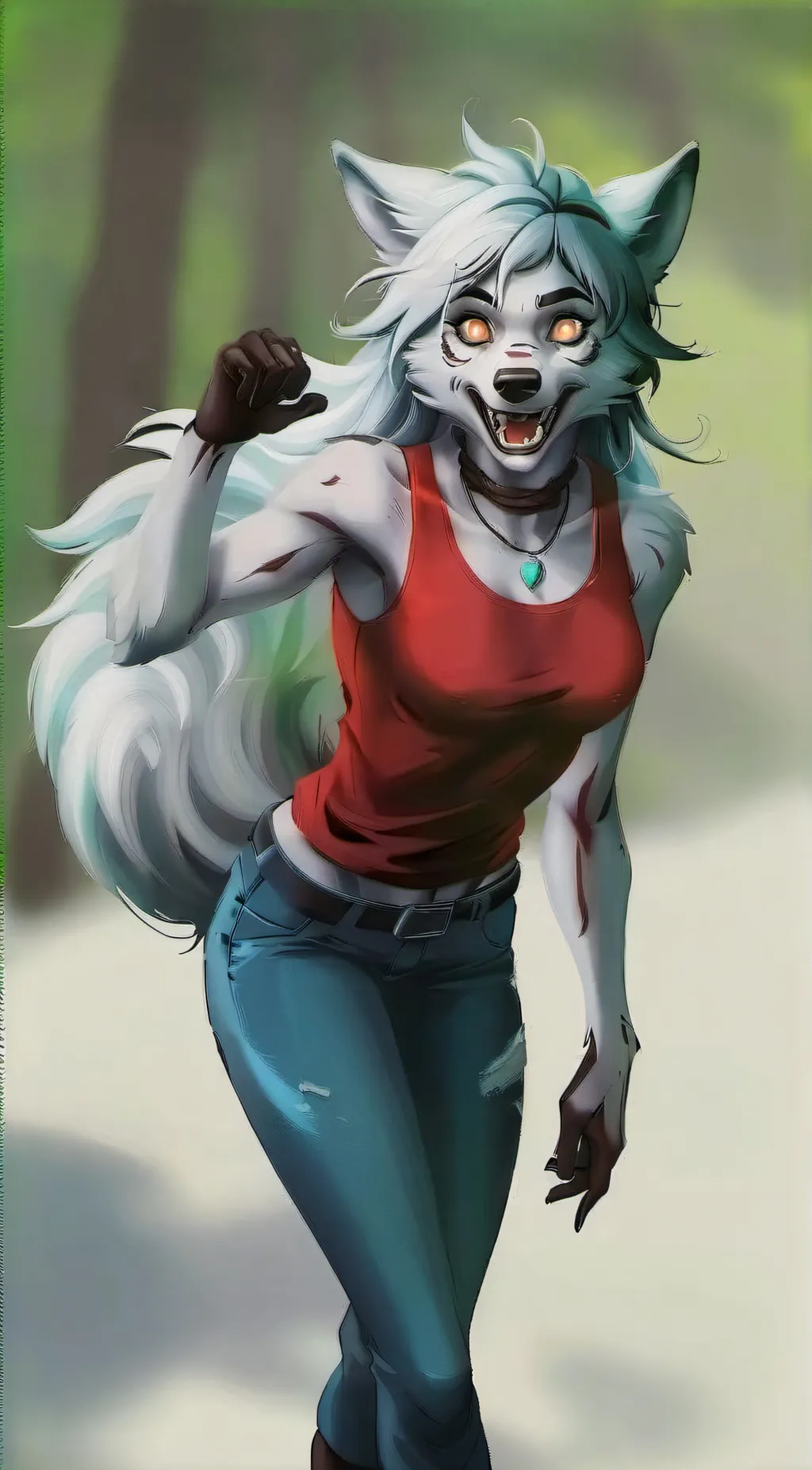 ai character: Roxanne wolf  background