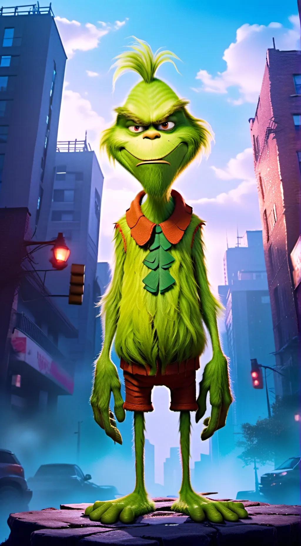 ai character: The Grinch  background