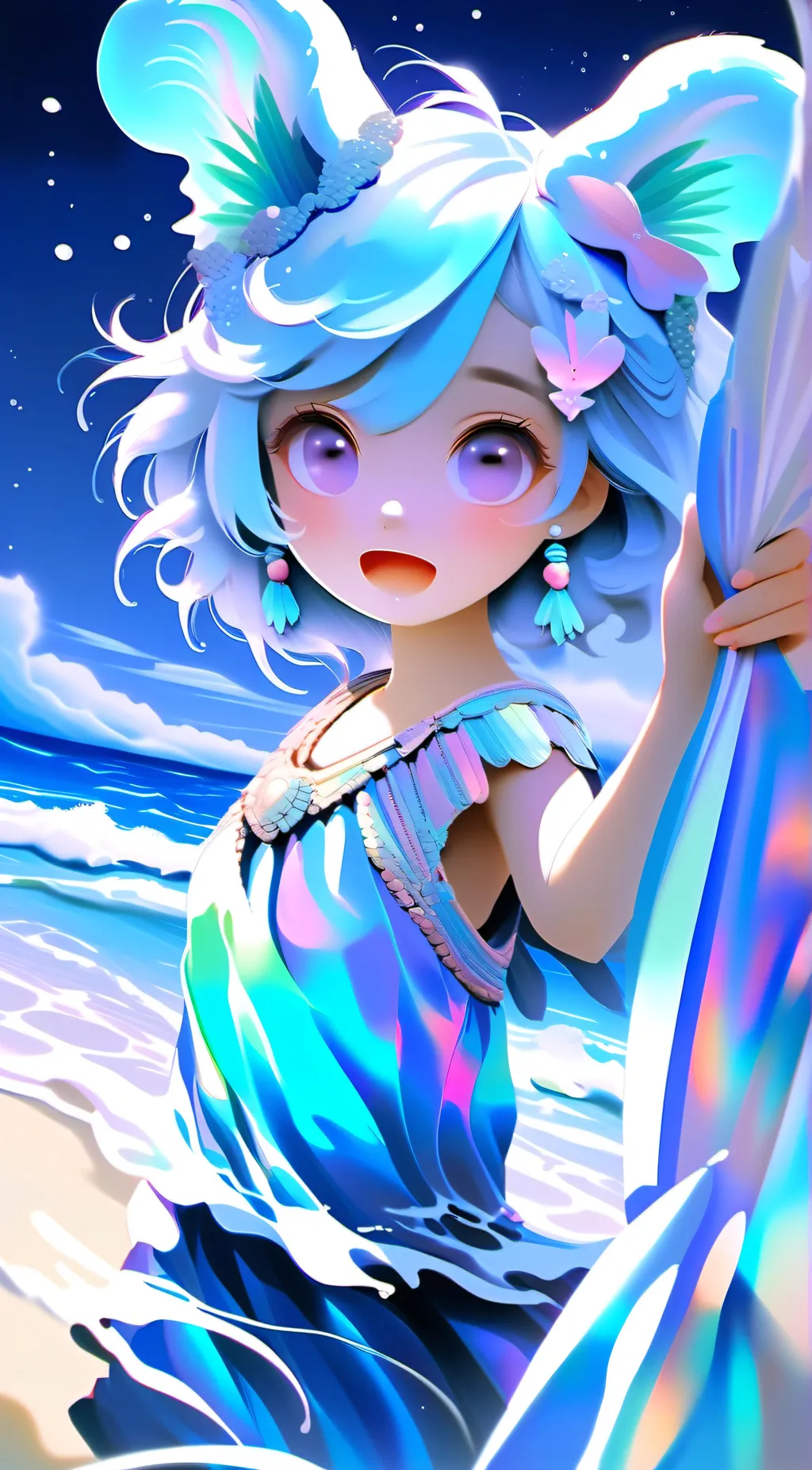 ai character: PJO beach background