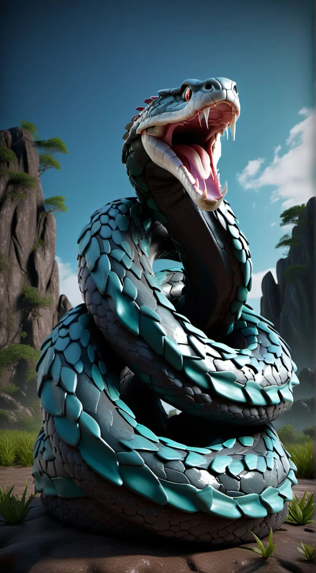 ai character: giant snake background