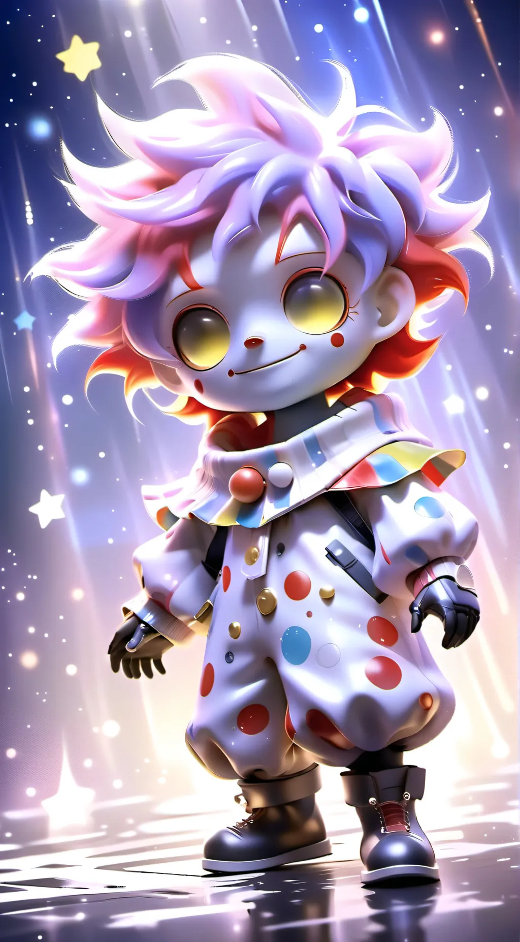 ai character: A tiny clown  background