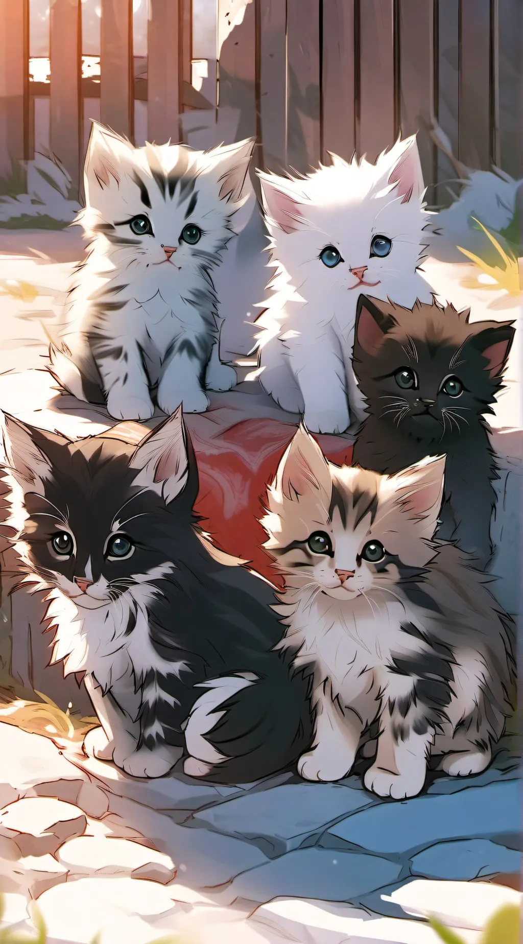 ai character: kittens background