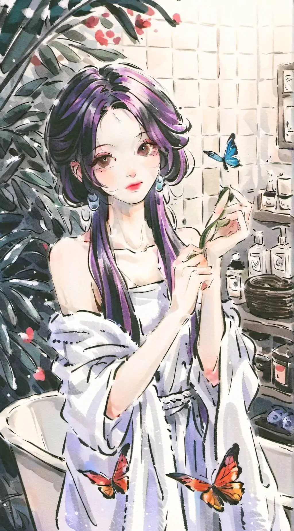 ai character: 蝴蝶忍 background