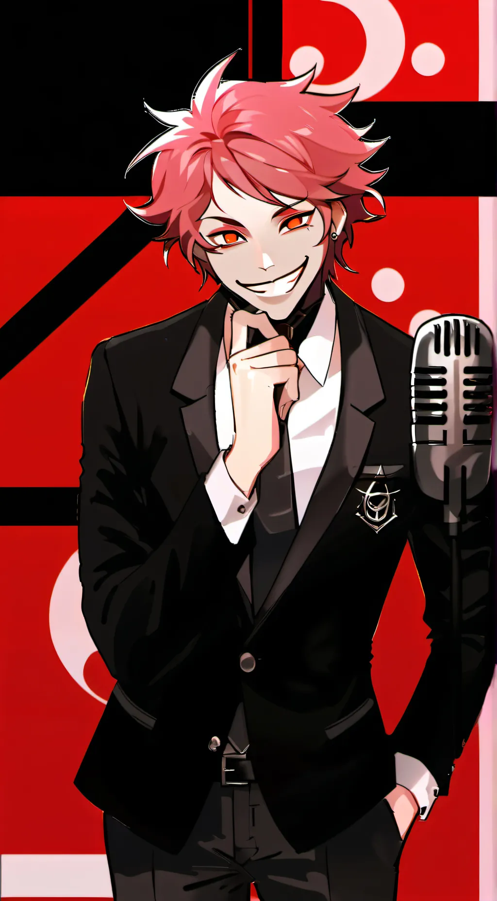 ai character: Radio apple background