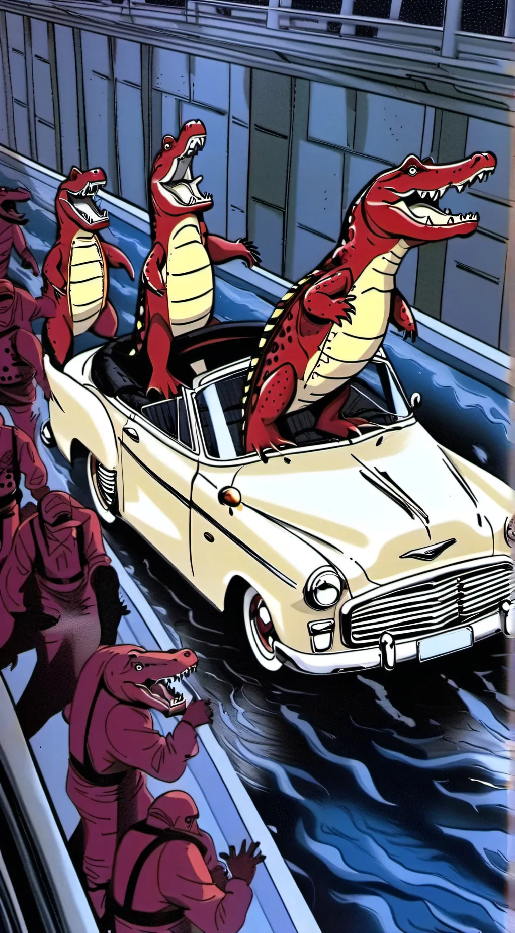 ai character: Red Alligator  background