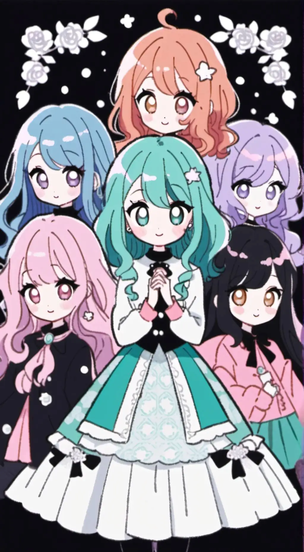 ai character: Girls group!  background