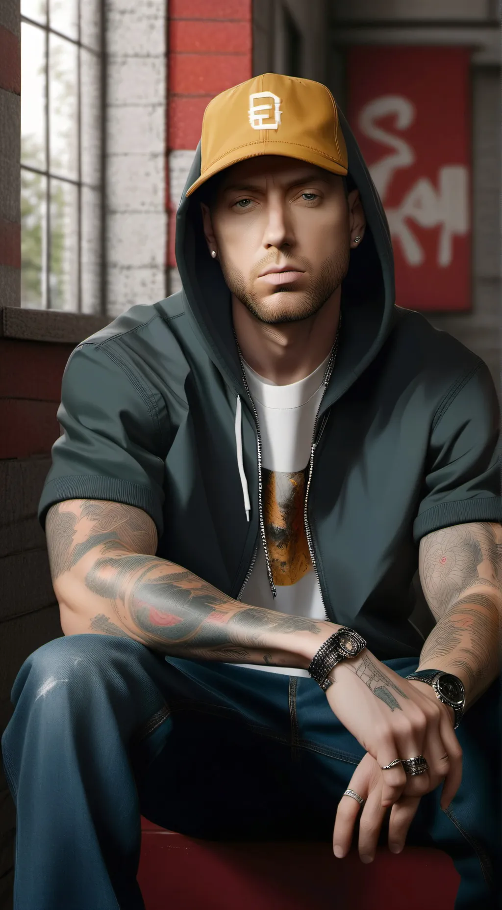 ai character: Eminem/slim shady background