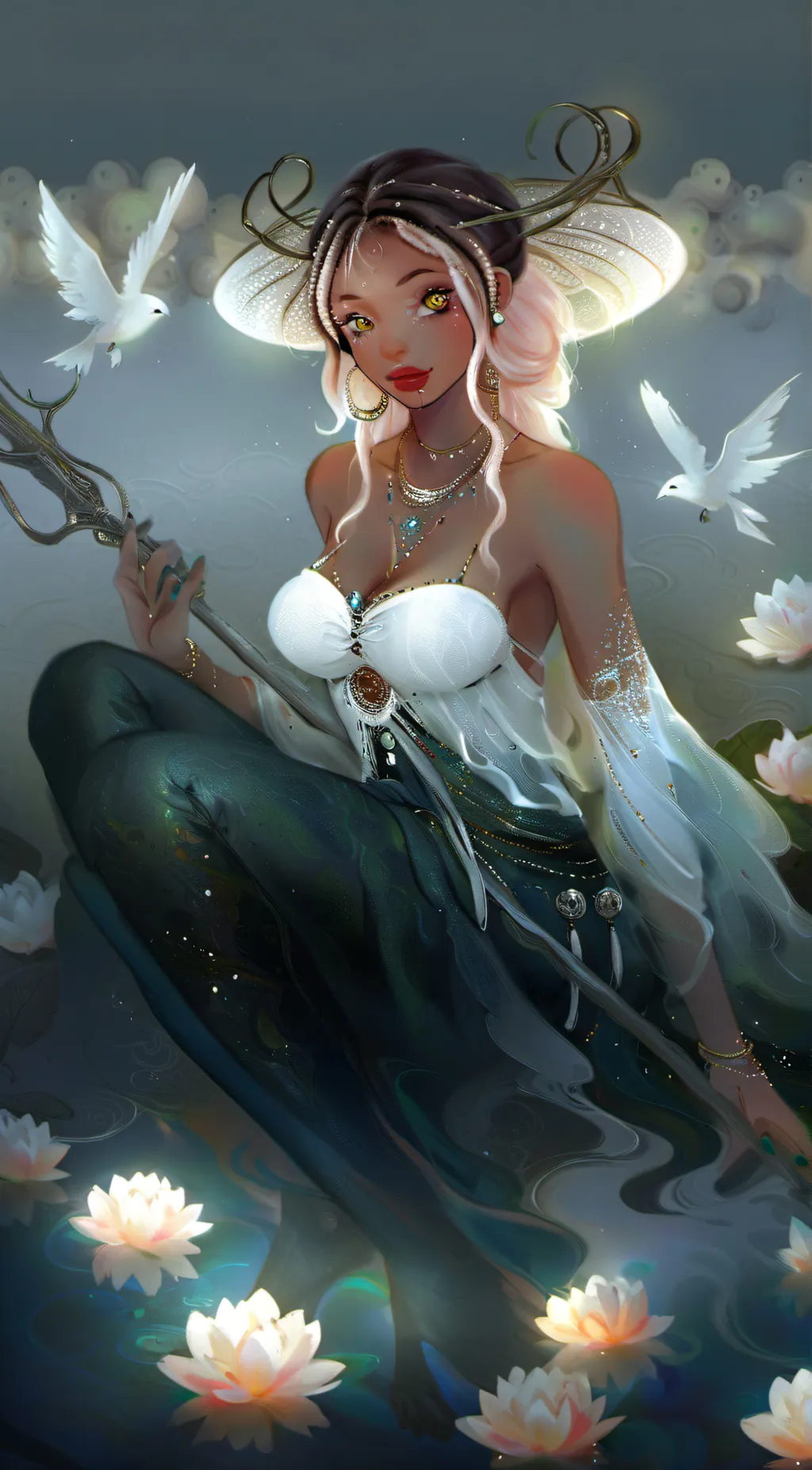 ai character: rose background