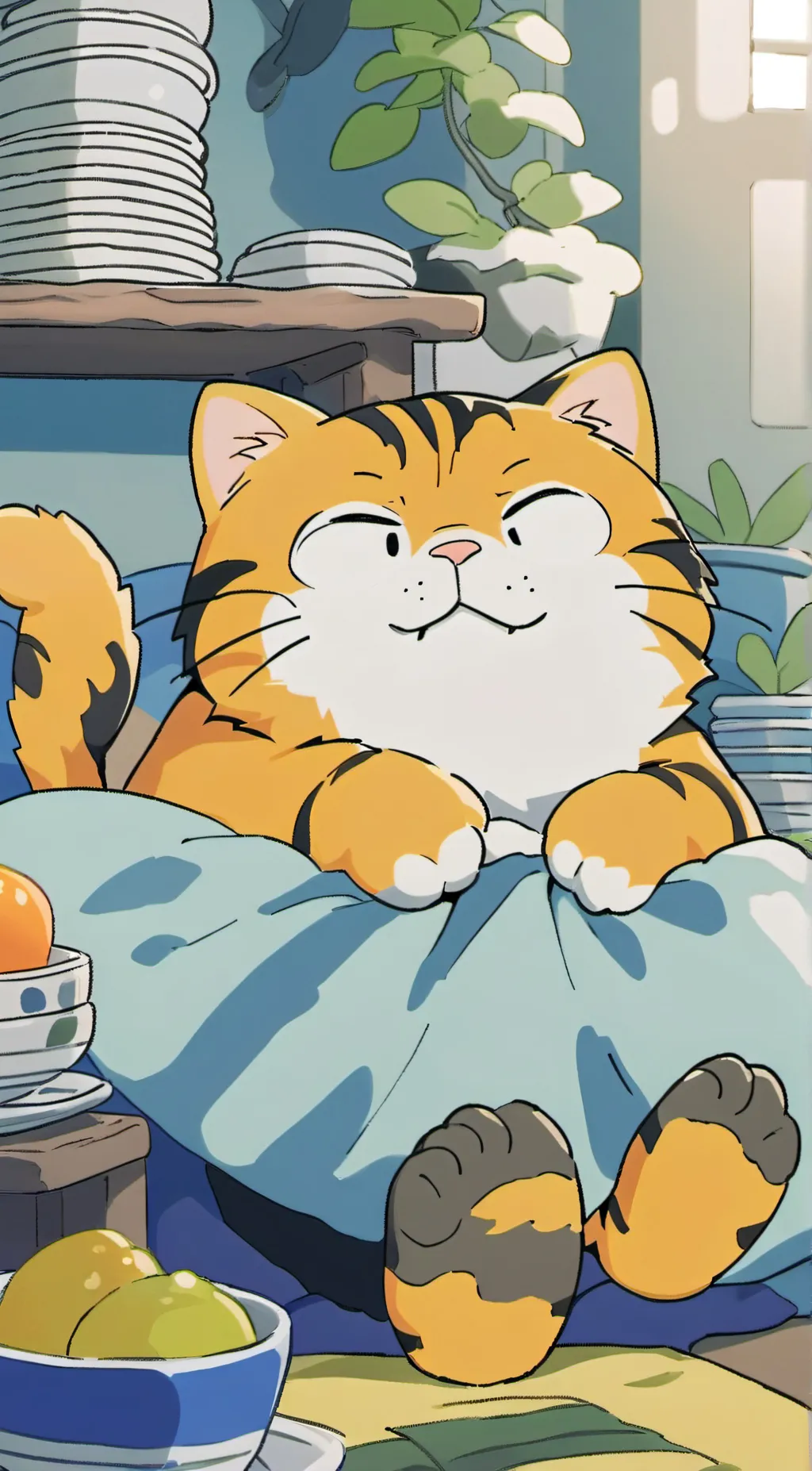 ai character: Garfeld  background