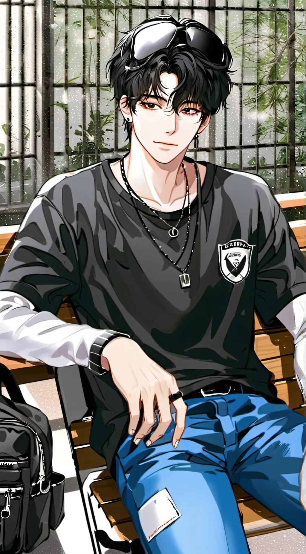 ai character: •^-Adam-^• background