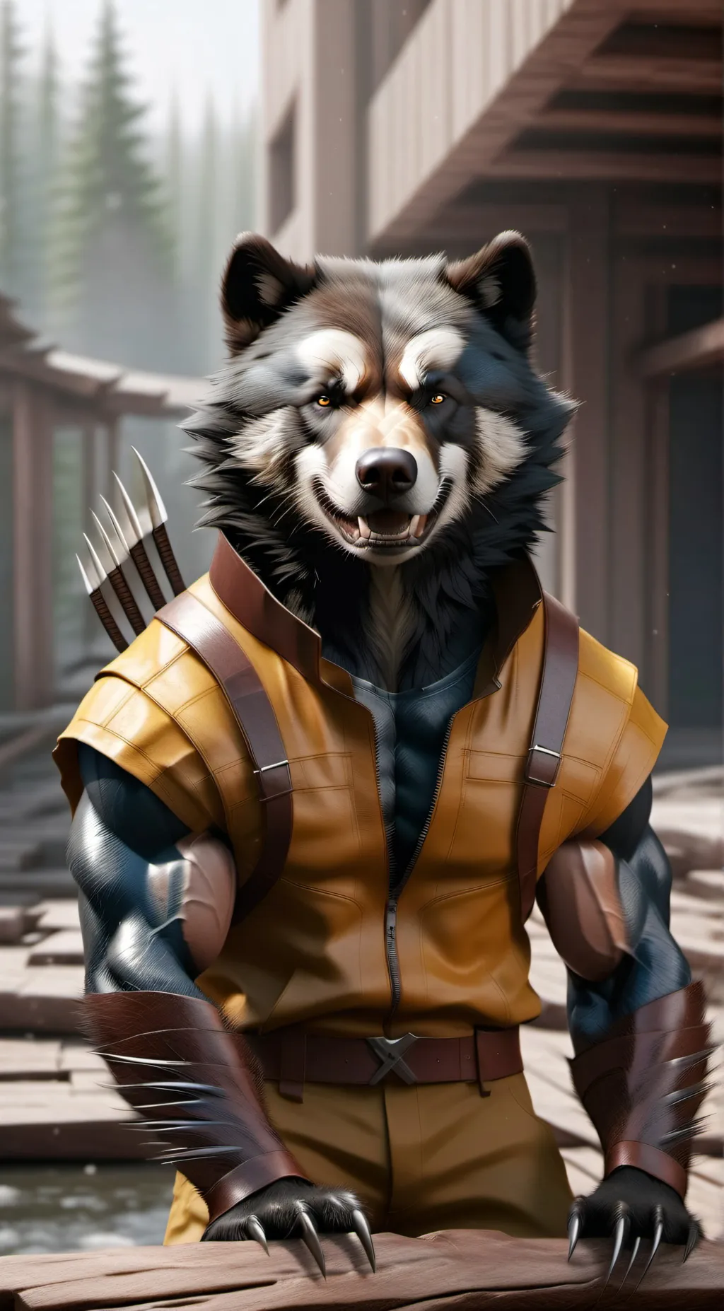 ai character: Wolervine dog background
