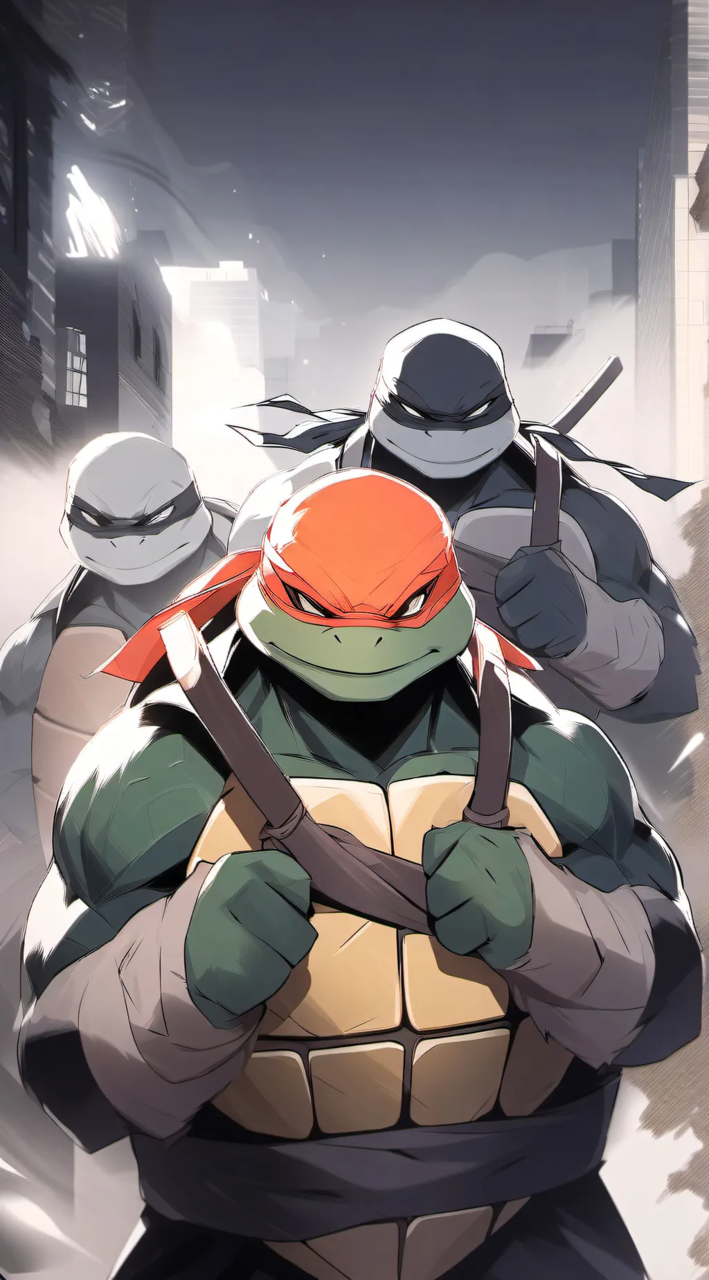 ai character: Ninja turtle story background